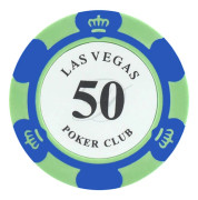 Chips med flera valörer Bärbara spel-chips Las-vegas mynt för kasinon 50 Face Value