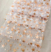 Guldstjärna Glitter Metallisk Bordslöpare Bling Stjärna Bordsdukar Löpare Tunt Mesh Bordsskiva Metallisk Rulle för Hemfestmiddag[HK] rose gold