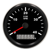 85 mm 0-4000 RPM motorvarvräknare med 0,0-99999,9H timräknare IP67 vattentät anti-im röd bakgrundsbelysning för lastbil och fartyg