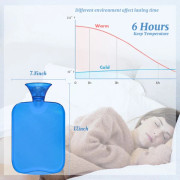 Stickad Filt Varmvattenflaska, 2L Transparent Varmvattenpåse - Blå Knitted Blue