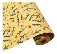 Giant Large Wrapping Paper - Christmas Wrapping Paper Roll, Elk Design Kraft Paper, Recyclable Paper, 43*300cm