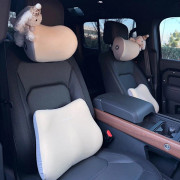 2025 Ny bil nackstöd, interiörkudde, nackkudde, bilbarnstol, midjestöd, bil söt kreativt minnesbomull Neck pillow lumbar 4 piece set