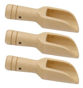 3x Mini Träslev Mini Badsaltslev Kort Handtag Godissked för Socker Salt Kryddor[CO]