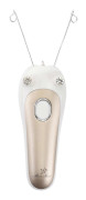 USB-laddning Dam Rakapparat för Ansiktshår Elektrisk Epilator för Kvinnor Ansiktstrådning Hårborttagning Rakapparat Ansiktsmassage (Guld)