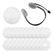 wxsp 100 Stycken Hörlursöverdrag Engångs Hörlurar Sanitära Icke-vävda Stretch Öronkuddar Passar de Flesta On-Ear Hörlurar (6,5 cm, Vit)