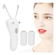 Elektrisk epilator för kvinnor, trådningsmetod, ansiktshårborttagare för ansikte och haka/ben, USB-uppladdningsbar, vit YEMAESRE