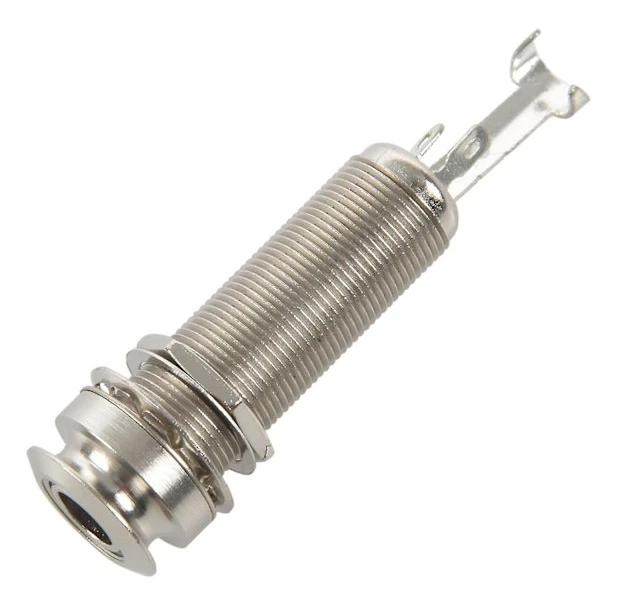 10 st Gitarr Pickup Endpin Utgång Jack Nickel Remlås Krom