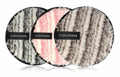 Sminkborttagningsvatten Rengöringspuff Dubbelsidig Mikrofiber Sminkborttagare Mjuk Bomull Foundation Kosmetisk Svamp~04075