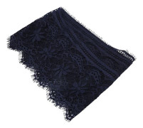 14,5 cm Polyester Siden Kläder Broderi Spets DIY Klänning Hantverk Tyg Kläder Dekoration Marinblå