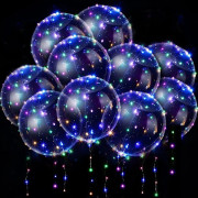 10 st Luminous Ballonger, 24 Tums LED Färgglada Bobo Heliumballonger,