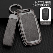 Metall Läder Bilnyckelfodral för Volkswagen VW Polo Golf Passat Tiguan Beetle Caddy T5 Up Eos Skoda Octavia Seat Leon Altea