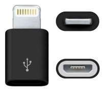 [LCS](Svart) Micro USB till Lightning-adapteromvandlare kompatibel med iPhone mobiltelefon iPod iPad