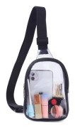 Mini Klar Sling Bag, Klar Väska Godkänd för Stadion, Klar Crossbody Magväska för Kvinnor Män Sling Tote för Konsert & Sportevenemang, Resor, Strand