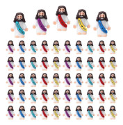 Små Jesusfigurer Mini Jesusfigurer Bulk Färgglada Jesusfigurer Bra för Kurragömma, Religiösa Festfavörer, Påskäggsfyllare, S (Fww)