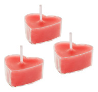 Hjärtformade Värmeljus Röd - 10-pack