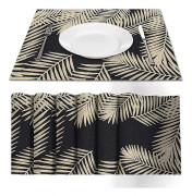 Flätade PVC bordstabletter Set med 6 bordstabletter Tvättbara Värmebeständiga halkfria bordsmattor för kök Restaurang Matbord