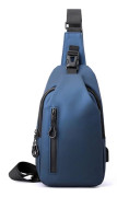 Läder BH-väska Herr Cross-body Motorcykel Bröstväska Trend Cross-body Väska Herr Bröstväska Dark Blue