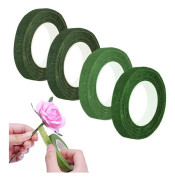 12 tums blomstertejp, 4 rullar blomstertejp vattentät floristtejp självhäftande blomsterverktyg för bukettstamomslag och blomsterhantverk, bröllopsbukett