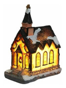 Ljus och anime julby, LED miniatyr julbyhus, julbydekoration, färgat harts