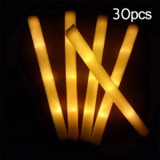 15/30/60 LED Ljusstavar, Färgade RGB Skumstavar, Animationstuber, Julbelysning, Födelsedag, Bröllop, Festtillbehör 30 Stycken Gula