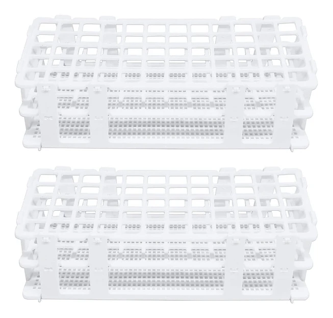 2-pack plastprovrörsställ 60 hål Labprovrörsställ 16mm
