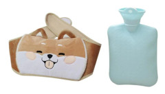 Söt Shiba Inu varmvattenflaska set, gummi varmvattenflaska för att lindra smärta och värme D