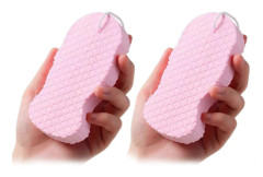 Radiants Skin Sponge Koreansk Kroppsskrubb Svampar Ultra Mjuka Exfolierande Döda Hudborttagare Kompatibel med Bad Dusch Pink 2pcs