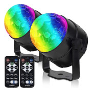 Bärbart ljudaktiverat fjärrstyrt partyljuspaket USB-kontakt DJ-belysning RBG Diskokula Bil Stroboskopljus