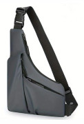Lättviktig unisex bröstväska i japansk stil - Liten multifunktionell ryggsäck med crossbody & midjeväska, fransdetaljer (för män & kvinnor [DB] Gray