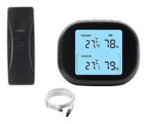 Trådlös digital termometer väderstation prognos inomhus utomhus temperatur fuktighetsmätare W