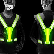 LED Reflexväst Löparutrustning, USB Uppladdningsbar Lysande Löparväst Bröst för Löpare Nattvandring (FMY)