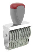 Kontor 10 Band 5mm X 3mm Gummi 0-9 Siffror Nummerstämplare Grå Röd