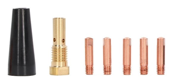 7 st MIG-pistol gaslös svetsning lödning kit koppar spets diffusor munstycke utrustning tillbehör