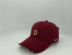 Hatt Dam D-broderi Ripped Retro B Red
