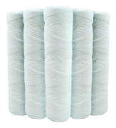 Set med 5 lindade vattenfilterpatroner mot sediment 9 tum 3/4 - 20 mikron kompatibla med 10 tums filter