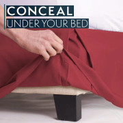 Burgundy Queen Size Bed Skirt - Dust Ruffle with 14 Inch Drop - Tailored