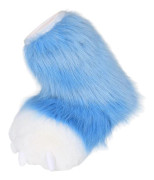 Fuzzy Paw Plysch Djurfots Cosplay Husaccessoarer Fursuit Djurtofflor för Karneval Halloween Vuxna Barn-Perfekt blue