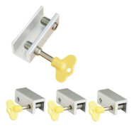 Fönsterlås, 4-pack Aluminium Glidande Fönsterlås, Justerbar Ram Säkerhet H