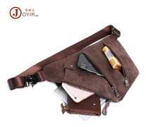 Bröstväska i skinn för utomhusbruk Ny multifunktionell crossbody herrväska första lager kohud herrväska bröstväska 6353 Black one size