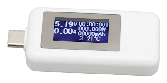 KWS 1802C USB C Digital Multimeter 0-5.1A 4-30V 0-155W 0-99 Timmar Laboratorieeffektmätare