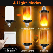 {YM}Flamsimulerande LED-lampa E26 – 4 lägen med inverterad effekt, perfekt för Halloween, jul, inomhus- och utomhusdekoration