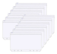 Plastfickor för A6-ärmar med 6 ringar 12-pack Transparent