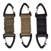 Militär Nyckelkrok Webbing Molle Spänne Utomhus Hängande Clip-Karbinhake Prof(Khaki + Svart + Armégrön)(3st)