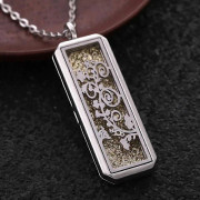 2019 Aromaterapi Hängsmycke Halsband Eterisk Olja Diffuser Medaljong Fyrkantig