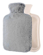 Varmvattenflaska med fluffigt överdrag - mjuk lyx, 1,8 l stor varmvattenflaska som en fantastisk present till kvinnor och män, varm varmvattenpåse A