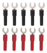 10st Gaffel Spade Trådkontakter PVC Mässingsmaterial 6mm/0.2in Y Typ 4mm/0.2in Hål U Typ Banankontakt Maximum.10A