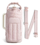 Isolerad Vattenflaskväska Sling Bag Portabel Stor Kapacitet för Utomhusbruk Pink