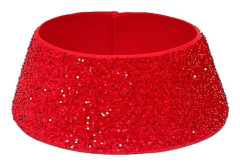 Julgranskrage 23,6 tum Paljett Julgransmatta Glitter Julgransring Dubbla Lager Sammet Julgransmatta Krage Julgransfot Skydd För Jul Halloween Red
