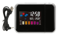 Multifunktionell LCD-färgskärm Elektronisk Väckarklocka Projektion Väderstation