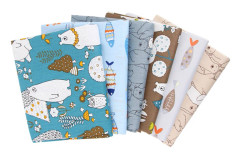 6-delars Bomullstyg Blandat Mönster Färg Hantverk DIY Baby Quilt Sömnadstillbehör 50x40cm